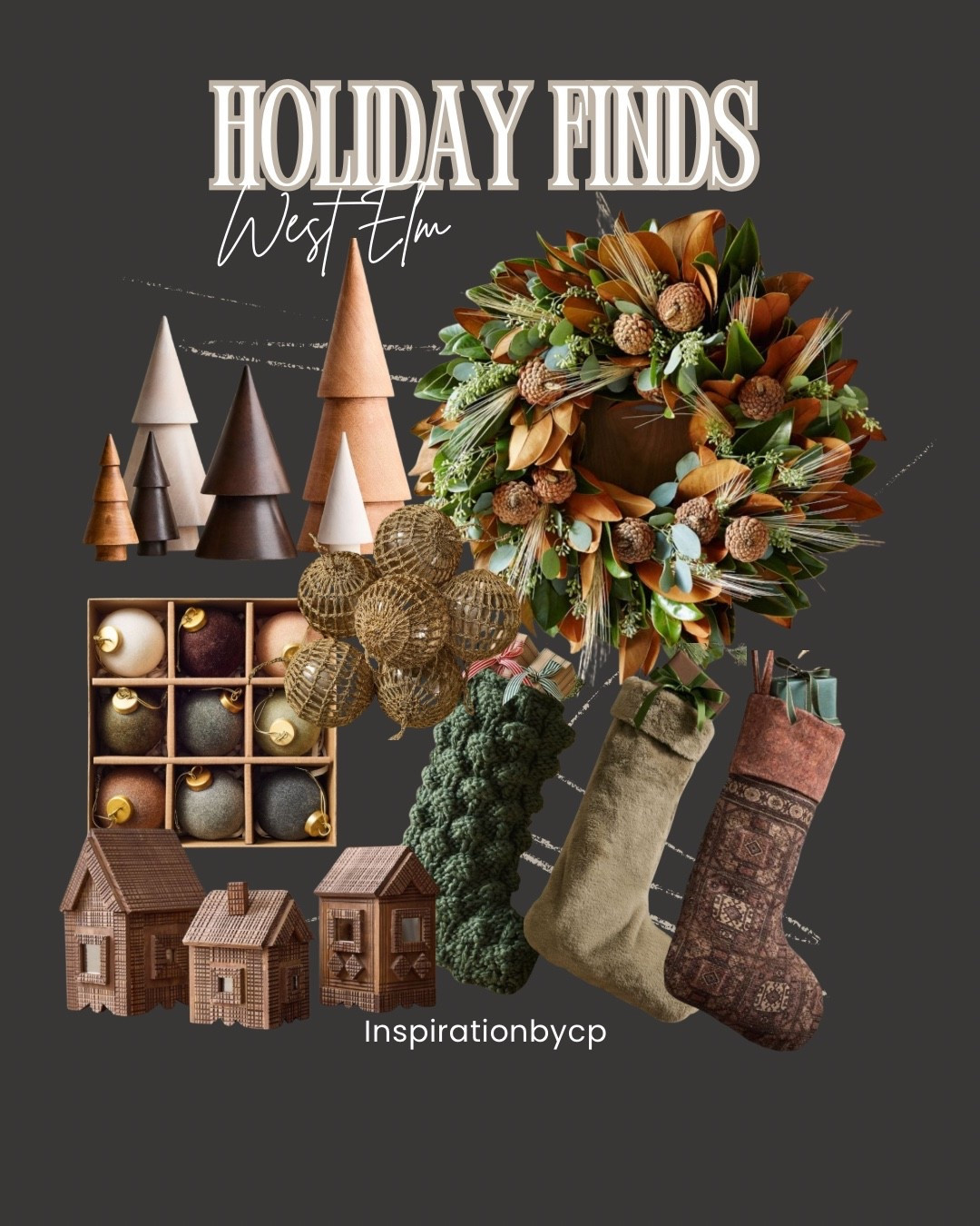 WEST ELM 2025 HOLIDAY DECOR
#christmas2025 #holidaydecor #christmaswreath #magnolias #woodenhouses #ornaments #christmasstockings #westelm

#LTKHome #LTKSeasonal #LTKU