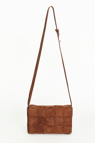 Women's Woven Suede Shoulder Bag | Macy's