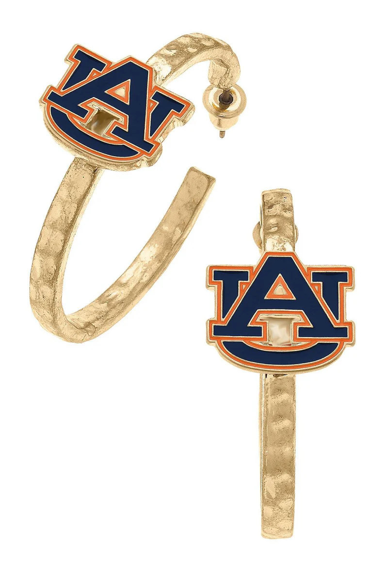 Auburn Tigers Enamel Logo Hoop Earrings | CANVAS
