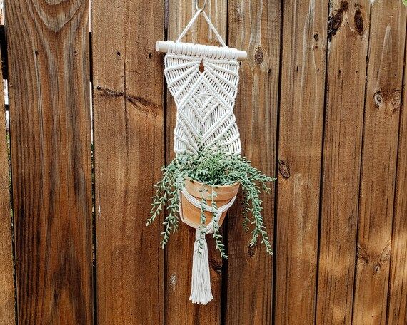 Small Fan Macrame Wall Hanging Plant Hanger | Etsy | Etsy (US)