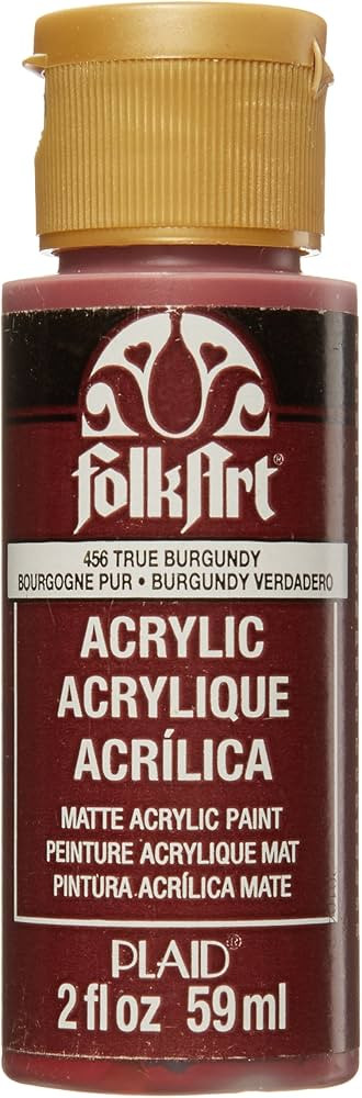 FolkArt Acrylic Paint in Assorted Colors (2 oz), 456, TRUE Burgundy | Amazon (US)