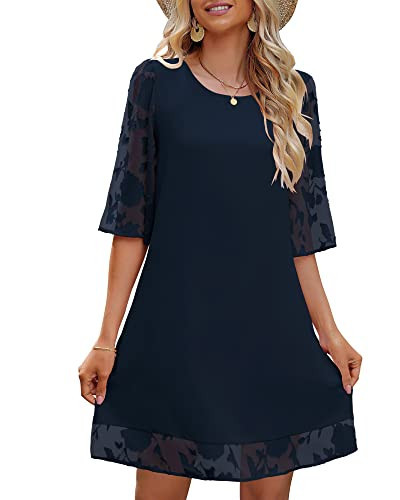 LookbookStore Tunic Dress Wedding Summer Dresses for Women Night Out Shift Dress Plus Size Black Short Dresses for Women Party Night Size XXL | Amazon (US)
