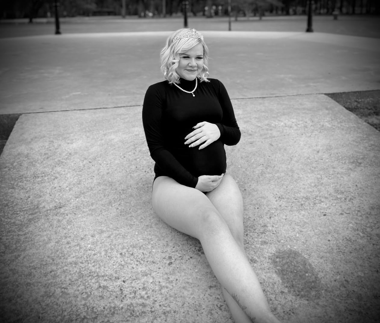 Bhome Maternity Shirt Mock Neck Long Sleeve Bodysuit for Pregnant Photoshoot | Amazon (US)