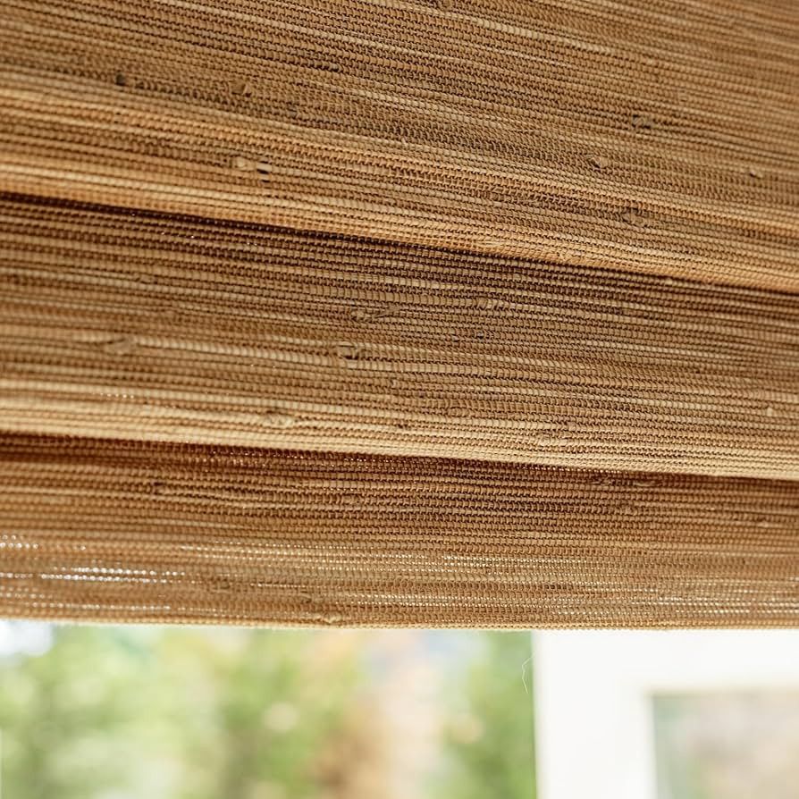 DEJAVU Cordless Bamboo Roman Shades, Blackout Light Filtering Blinds for Indoor Windows, Natural ... | Amazon (US)