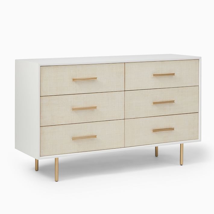 Margot Raffia 6-Drawer Dresser (56") | West Elm (US)