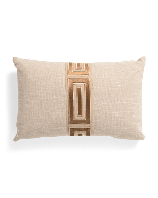 13x20 Linen Blend Velvet Applique Pillow | TJ Maxx