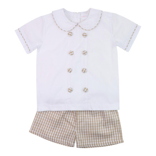 Khaki Check Short  Set | Cecil and Lou