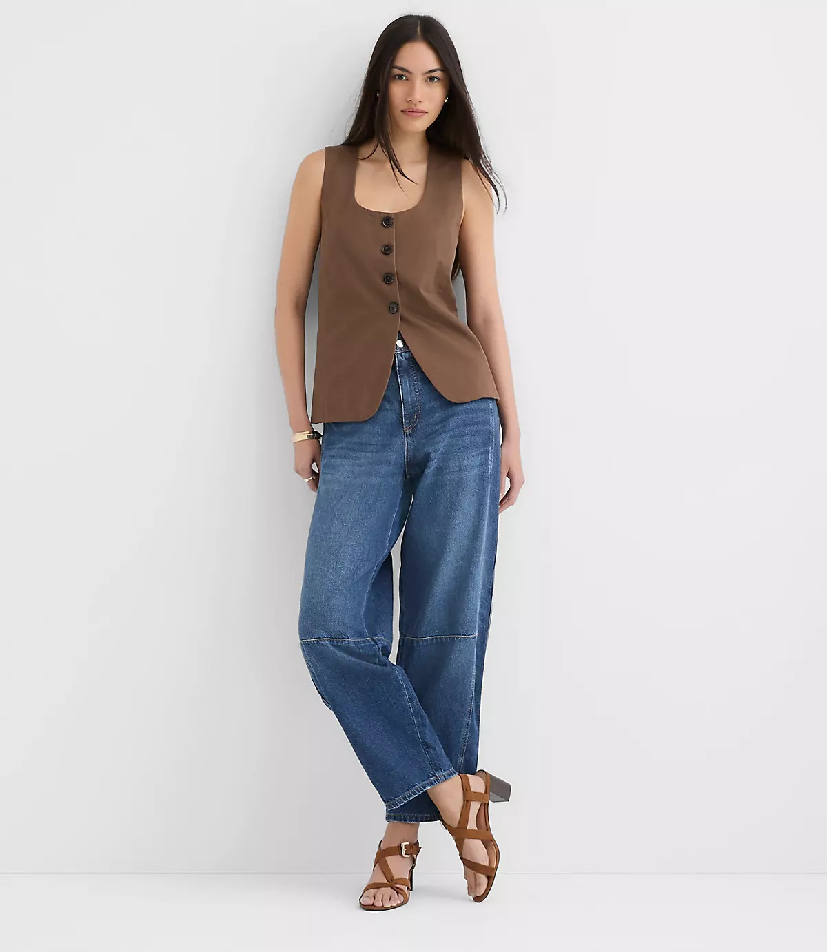 Petite Twill Tie Back Vest Top | LOFT