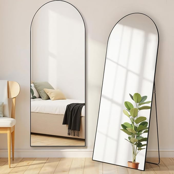 Arched Mirror Full Length, Upgraded 21"x64" Body Wall Mirrors with Shatter-Proof Glass, Floor Sta... | Amazon (US)