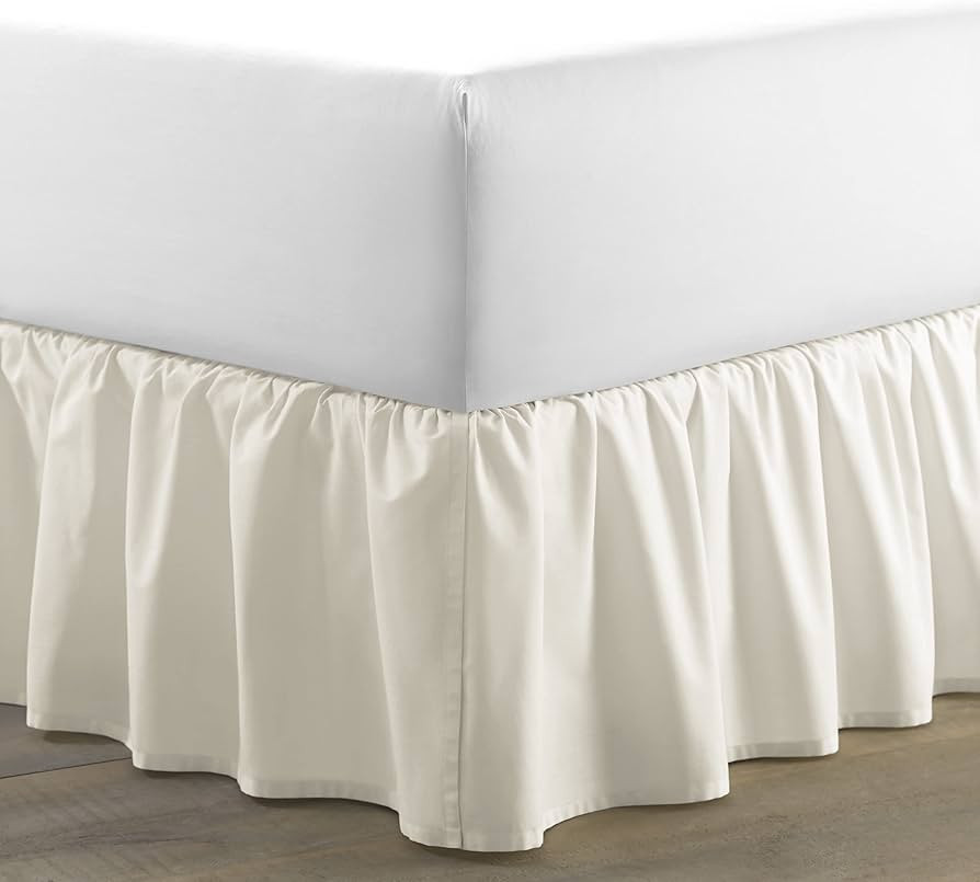 Laura Ashley Home Solid Ivory Ruffled Bedskirt, Queen | Amazon (US)
