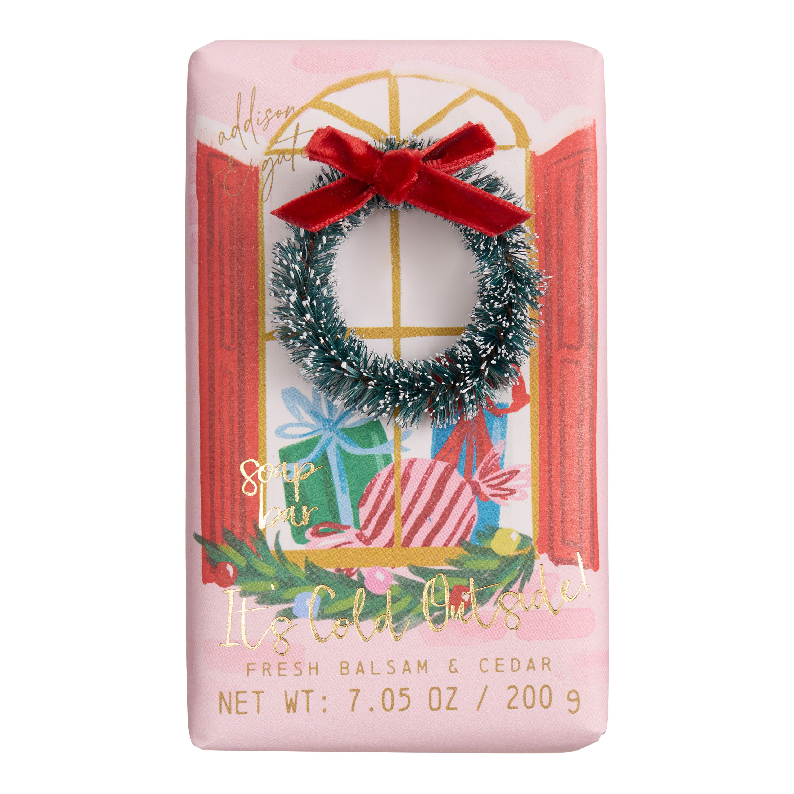 A&G 3D Christmas Wreath Balsam & Cedar Bar Soap | World Market