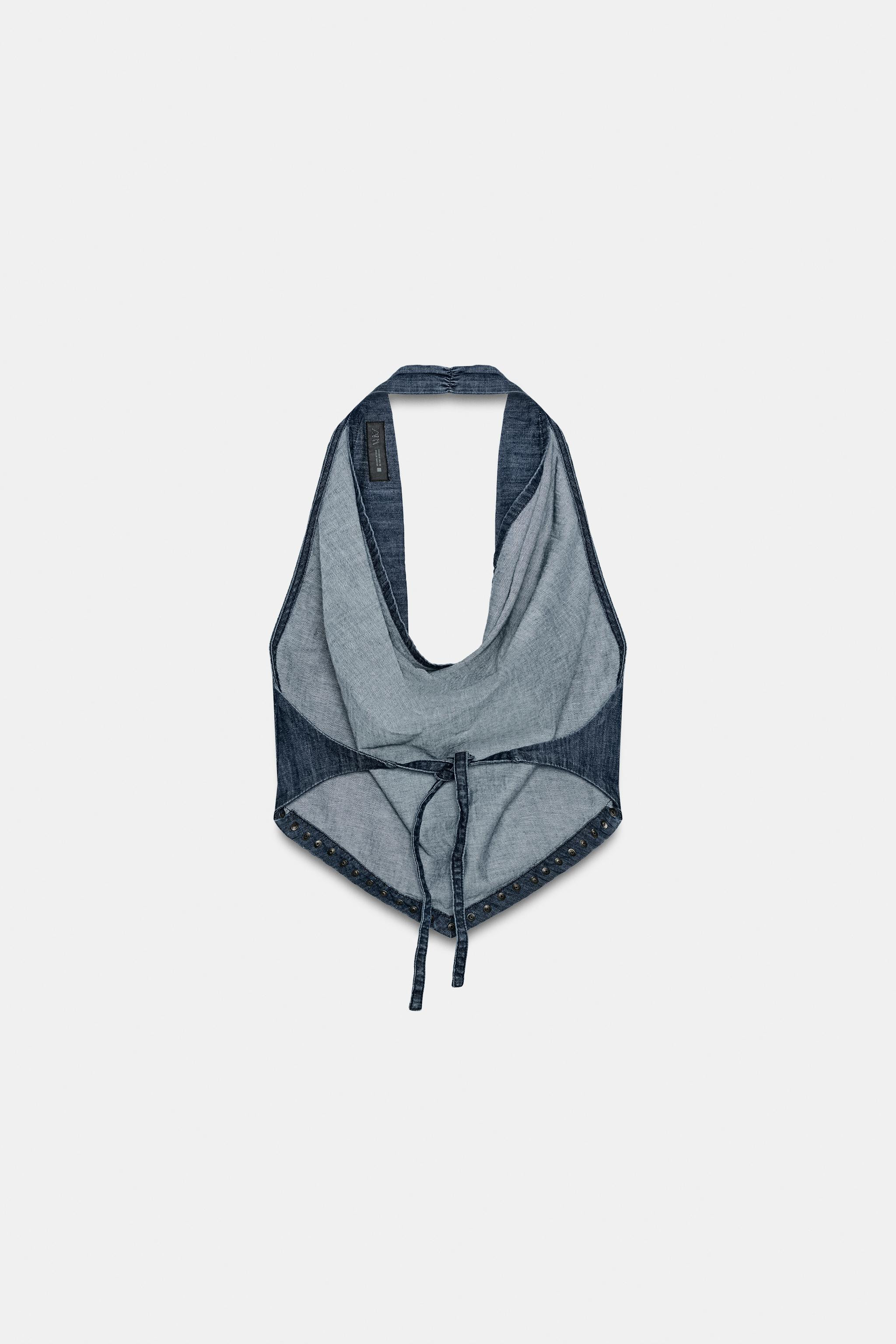 OPEN-BACK STUDDED HALTER TOP | Zara US