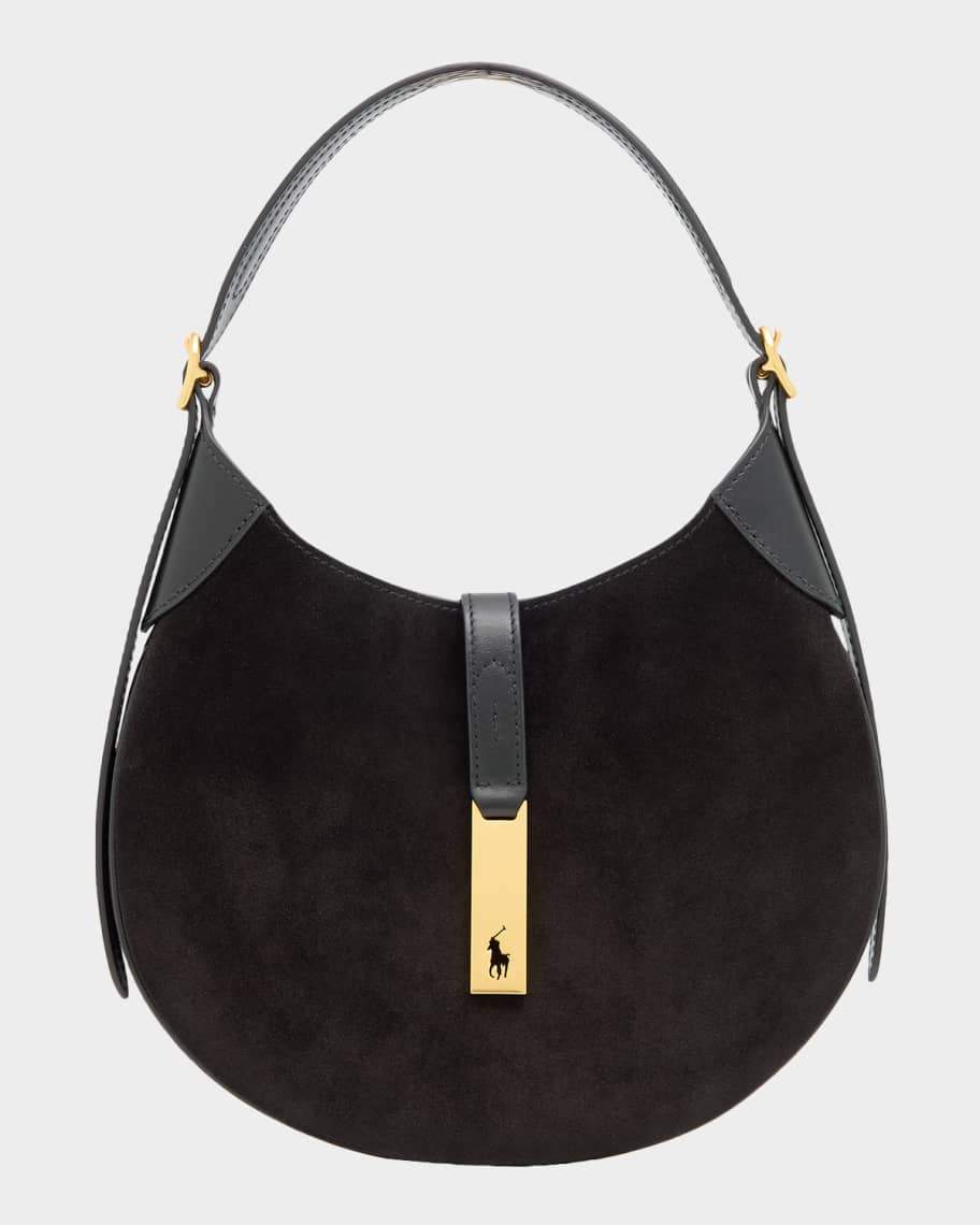 Polo Ralph Lauren Polo ID Suede Small Shoulder Bag | Neiman Marcus