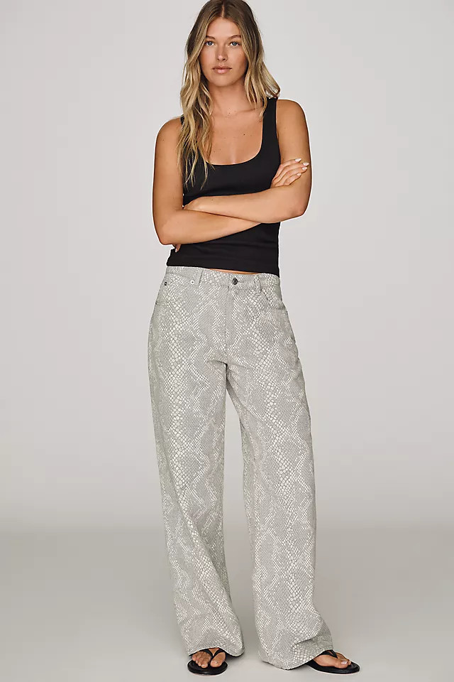 Kate Baggy Python High-Rise Wide-Leg Jeans | Anthropologie (US)