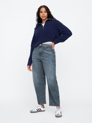 High Rise Barrel Jeans | Gap Factory