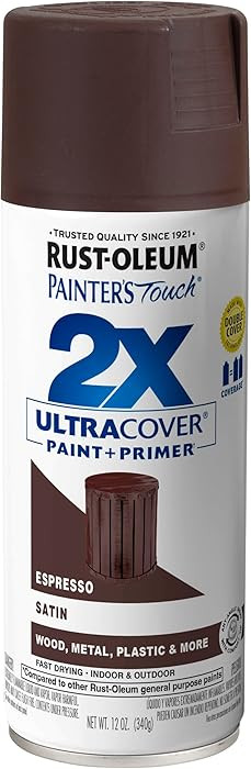 Rust-Oleum 249081 Painter's Touch 2X Ultra Cover Spray Paint, 12 oz, Satin Espresso | Amazon (US)