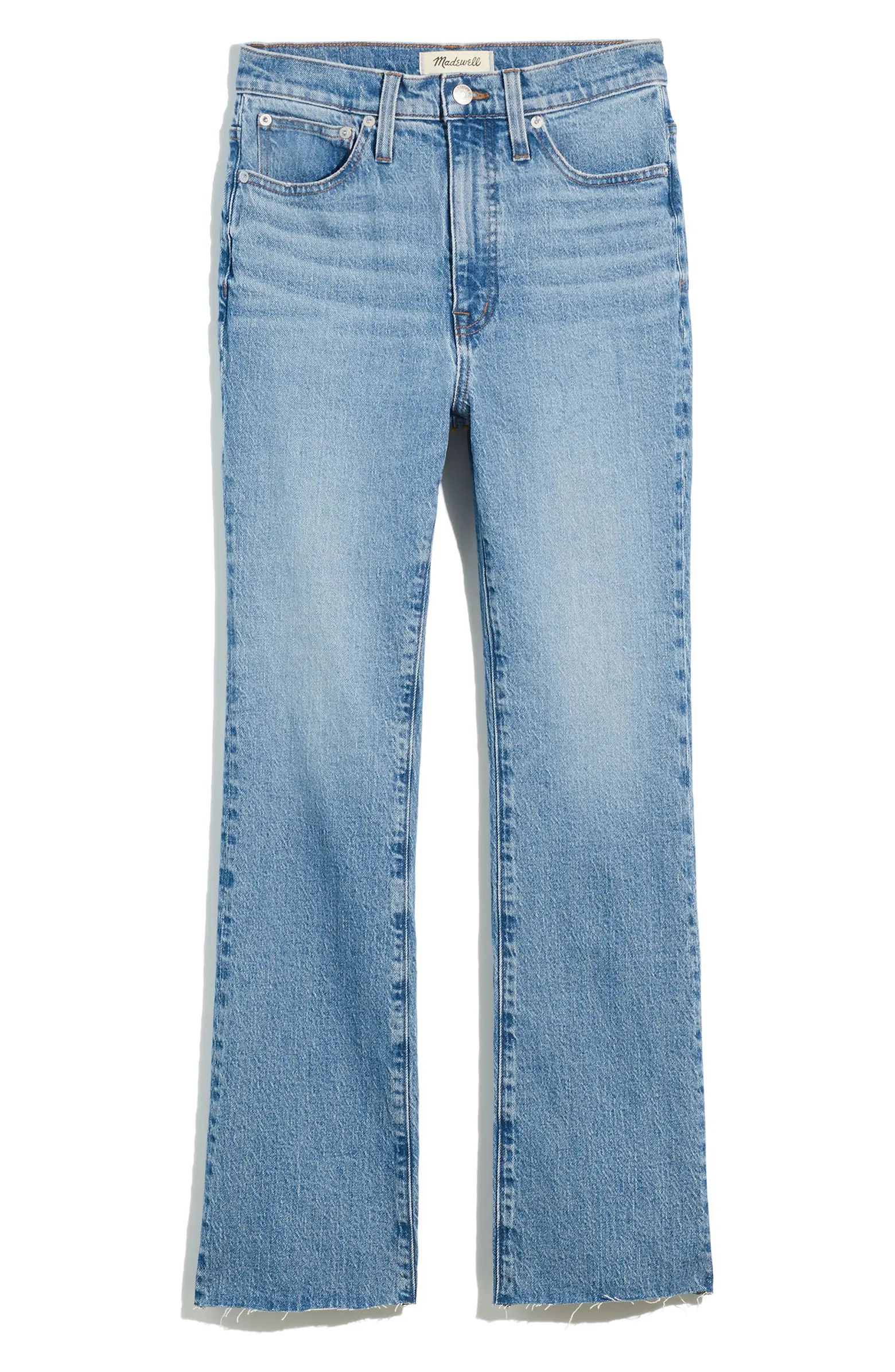 Cali High Waist Raw Hem Demi Boot Jeans | Nordstrom