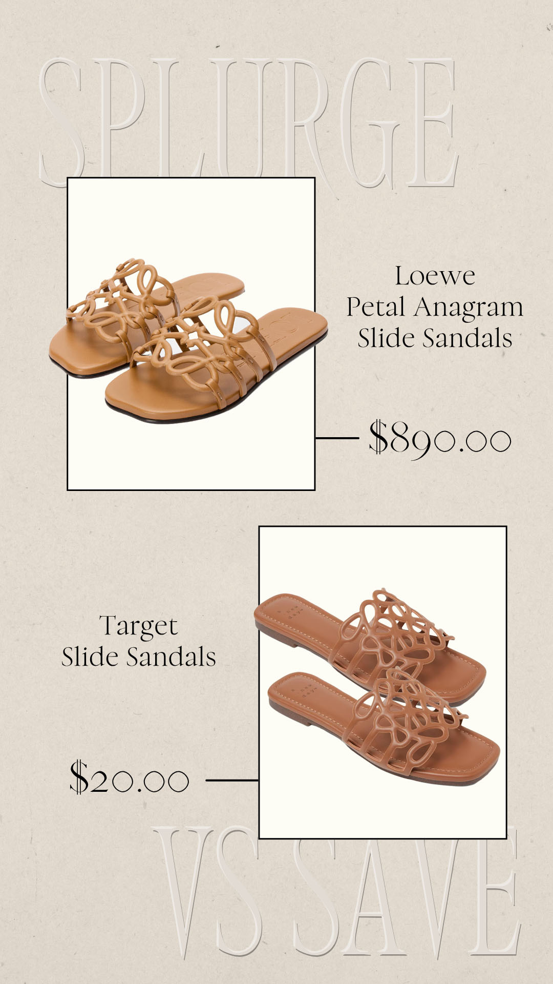 Splurge vs Save | Save vs Splurge | Loewe Sandals | Cutout Sandals  

 #LTKSeasonal #LTKSaleAlert
