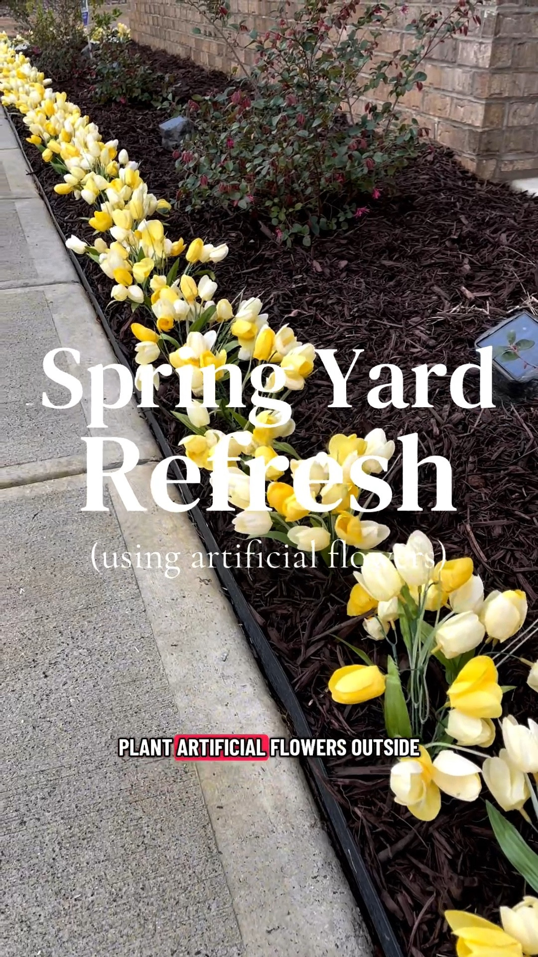 Spring front yard refresh ❤️

These artificial tulip bushes completely transformed the spac; no digging, no maintenance, and they look incredibly real.

We used the 14” tulip bush style and packed them close together for a full, natural look.

They’re also on sale right now for about half off, so this is the perfect time to grab them.

Shop the tulips here 👇🏽

#LTKvlog #LTKHome #LTKmomlife