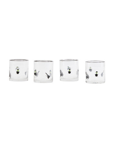 4pk Witch Broom Double Old Fashioned Glasses | TJ Maxx