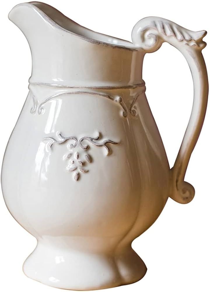 Vase Vintage Shabby Chic Rustic Pitcher Ceramics Milk Jug Antique Flower Decorative for Home Kitc... | Amazon (US)