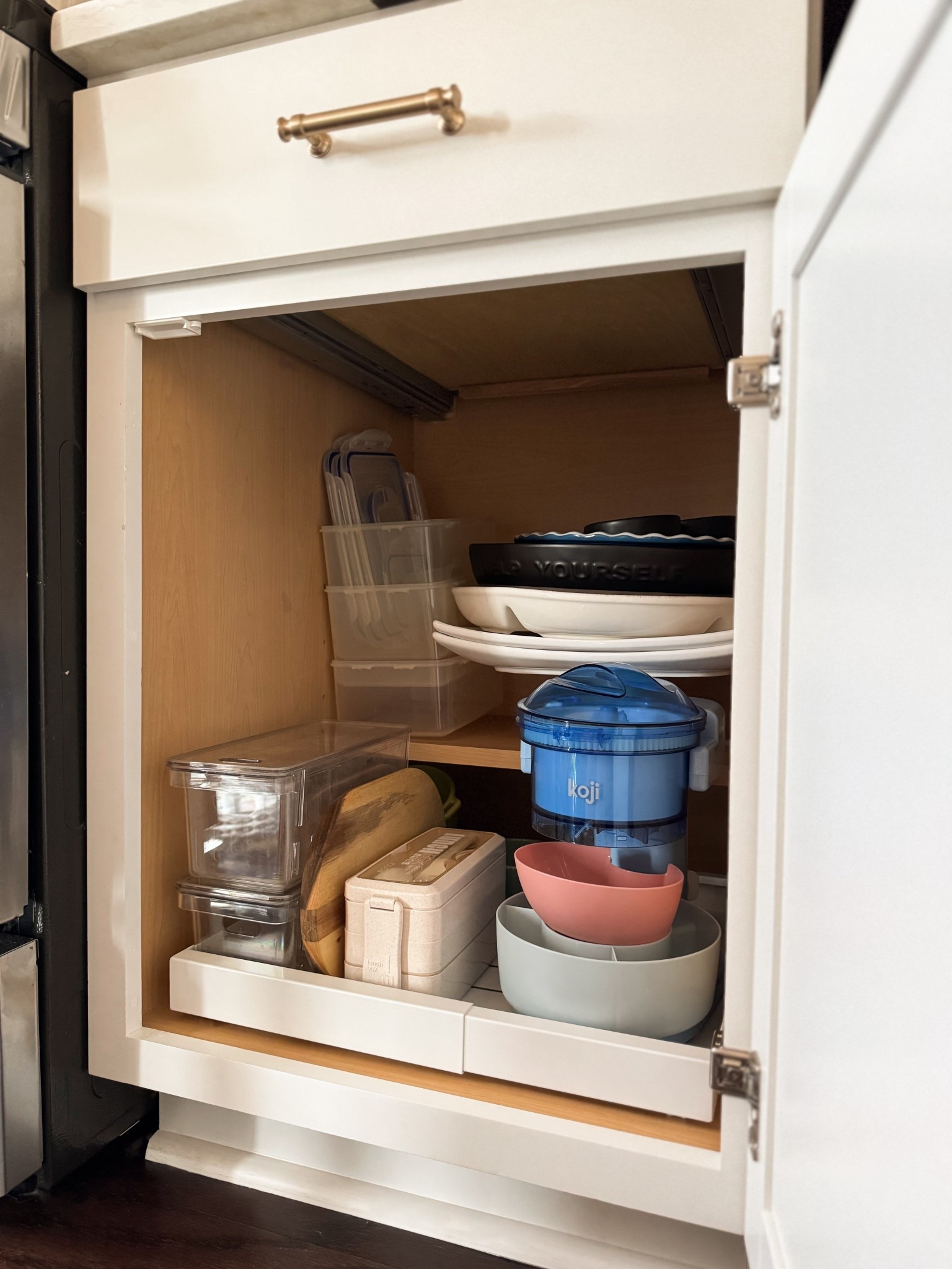 under the cabinet organization - random kitchen essentials and serving ware. 



#LTKSaleAlert #LTKHome