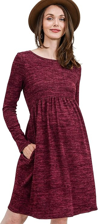HELLO MIZ Women's Maternity Sweater Knit Dress with Pocket | Amazon (US)