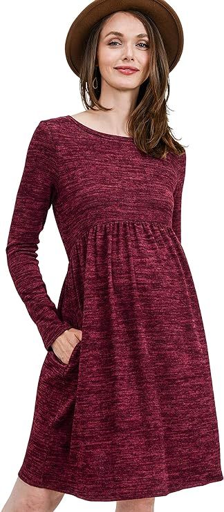 HELLO MIZ Women's Maternity Sweater Knit Dress with Pocket | Amazon (US)