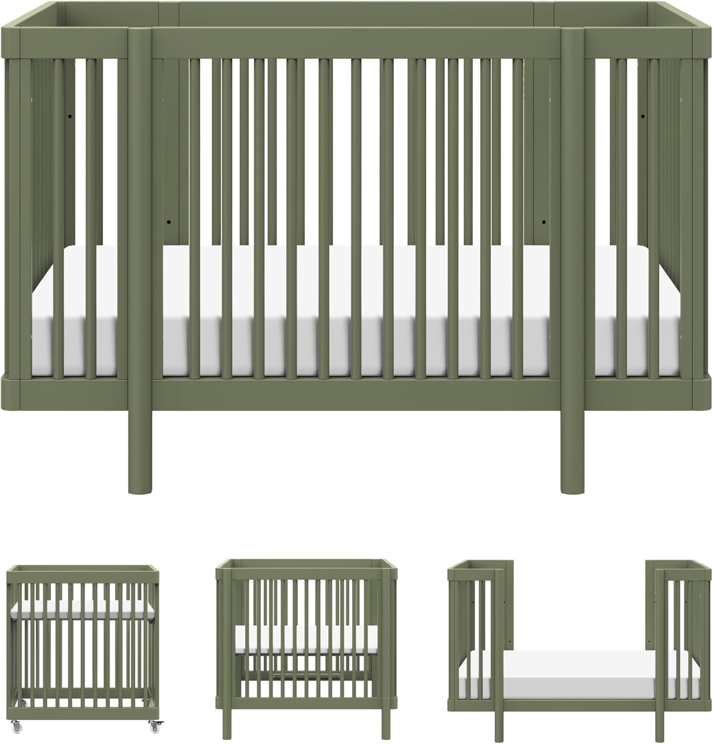 Babyletto Pogo Convertible All-Stages Bassinet, Midi, Full-Size Crib in Olive Green, Greenguard G... | Amazon (US)