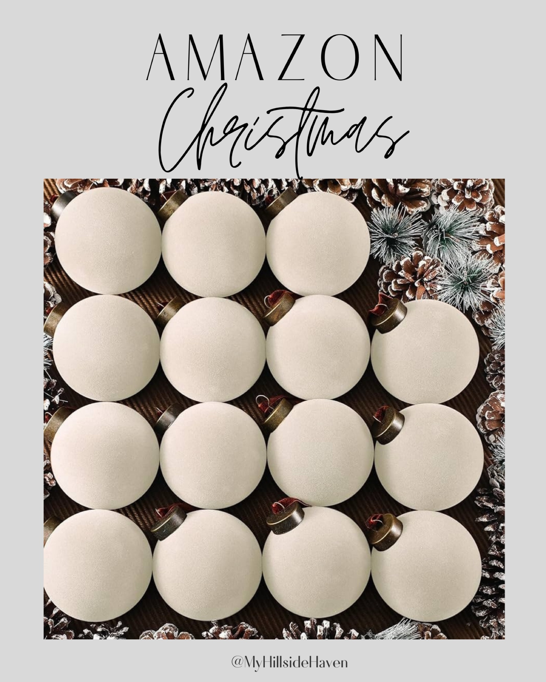 Velvet ornaments, white ornaments, cream ornaments, neutral ornaments, Amazon home, Amazon Christmas 

#LTKSeasonal #LTKFindsUnder50 #LTKHoliday