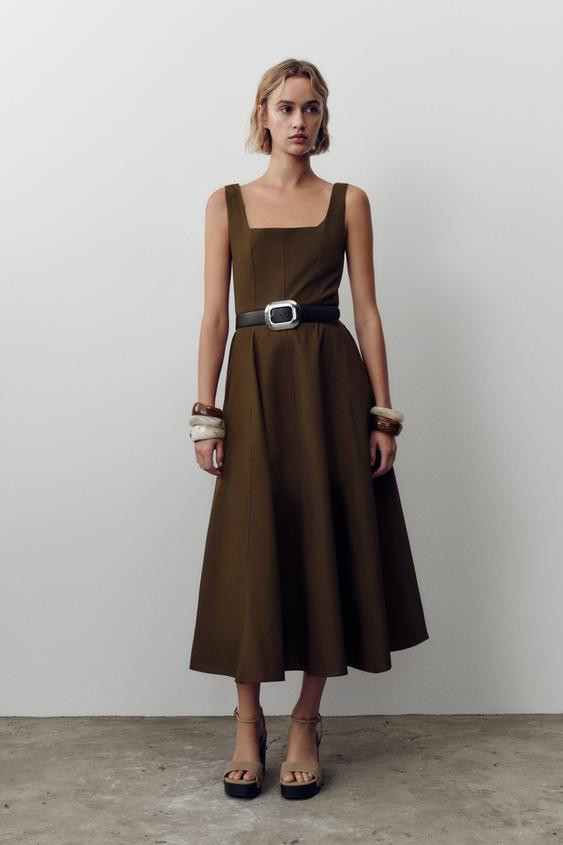 BELTED MIDI DRESS | Zara Canada