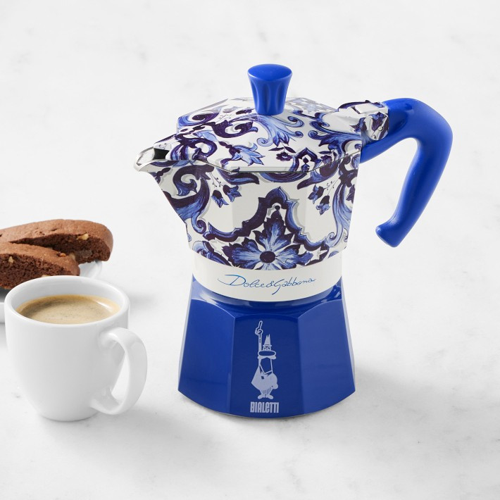 Bialetti Moka Dolce & Gabbana Stovetop Espresso Maker, Blu Mediterraneo | Williams-Sonoma