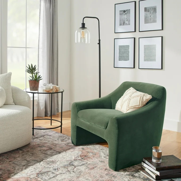 Better Homes & Gardens Emerson Curvy Accent Chair, Olive | Walmart (US)