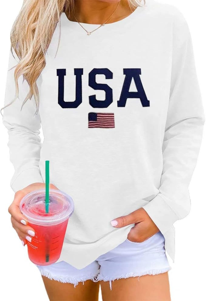 Dressmine Womens Casual Long Sleeve Graphic Tee Shirts Crew Neck Sweatshirts Pullover Tops for Wo... | Amazon (US)