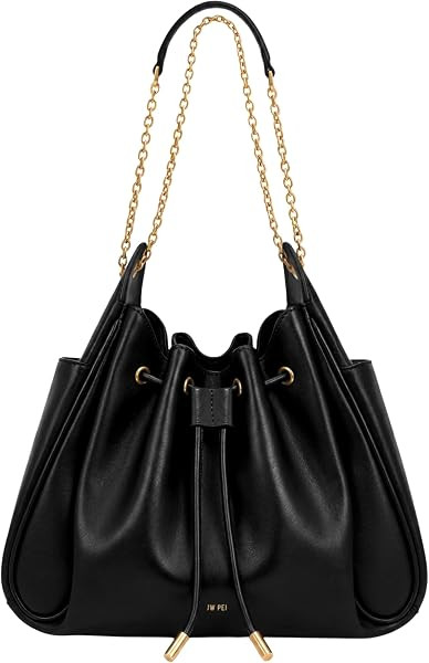 JW PEI Women's Rowan Ruched Drawstring Chain Bucket Bag | Amazon (US)