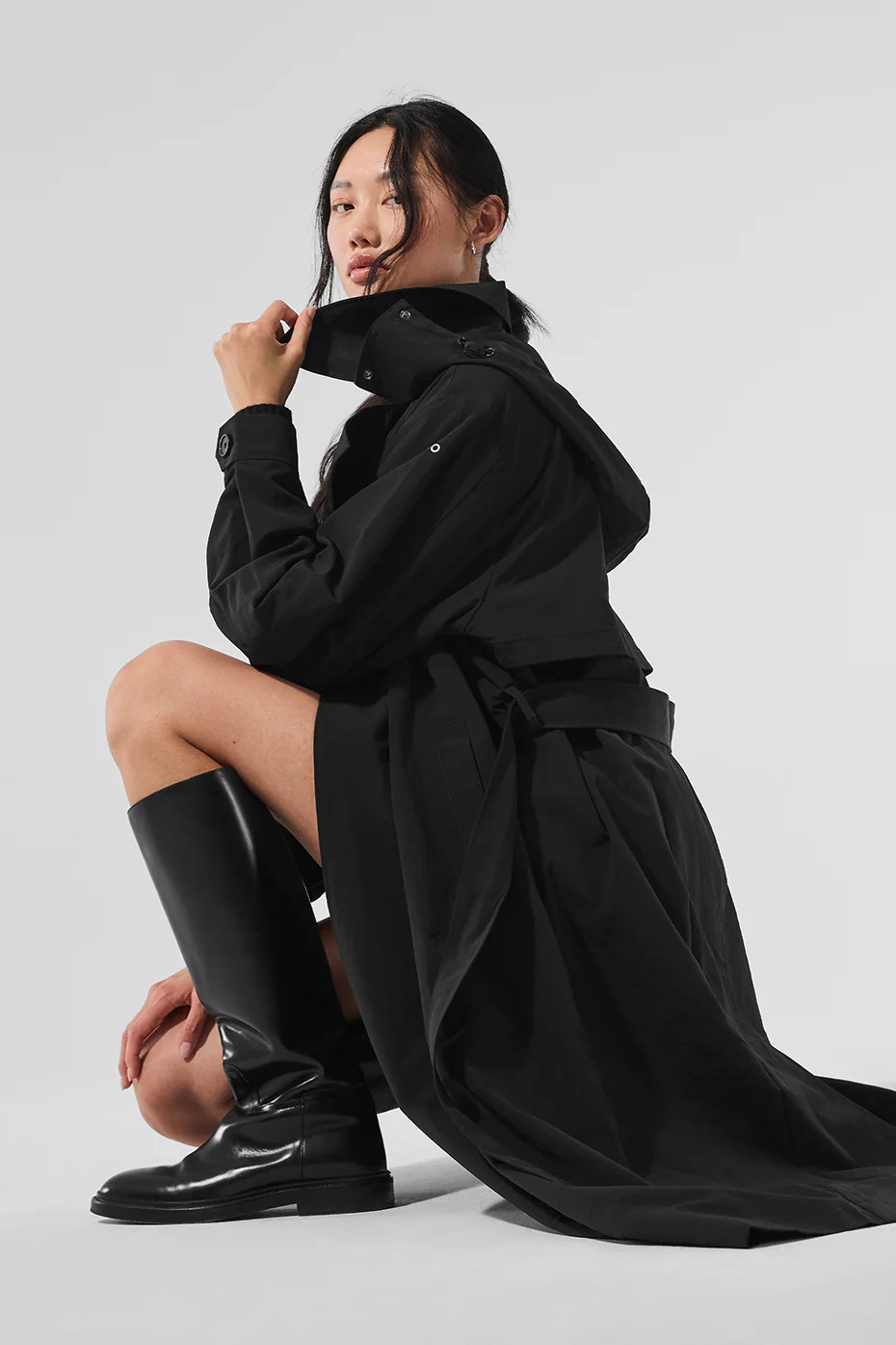 ALO | Daybreak Long Coat in Black, Size: Medium/Large | Alo Yoga (US)