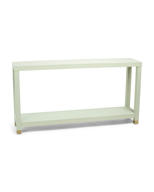 58x31in Linen Wrapped Console Table | TJ Maxx