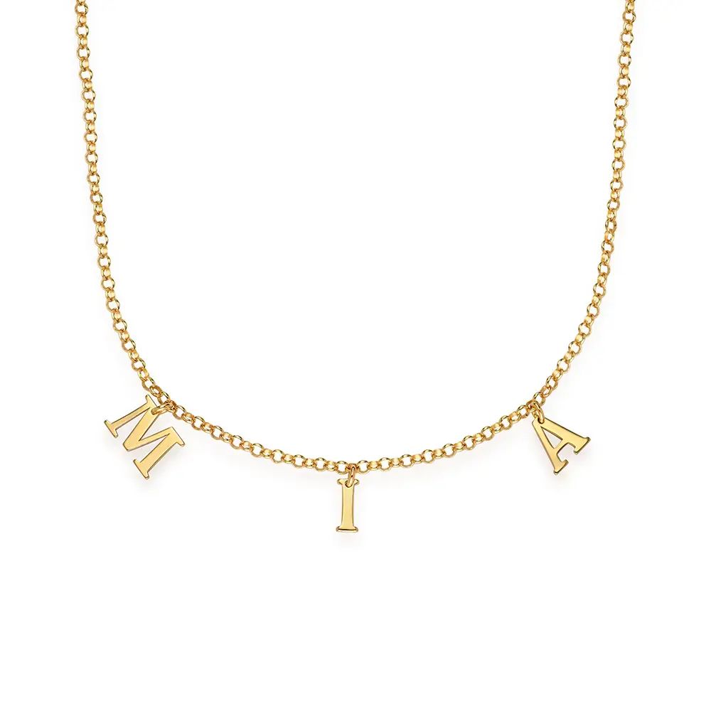 Initial Name Choker Necklace in 18K Gold Plating | MYKA