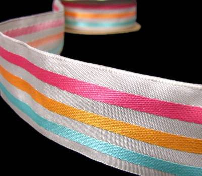 10 Yards Fun Stripes Taupe Colorful Pink Orange Blue Striped Ribbon 1 1/2"W  | eBay | eBay US