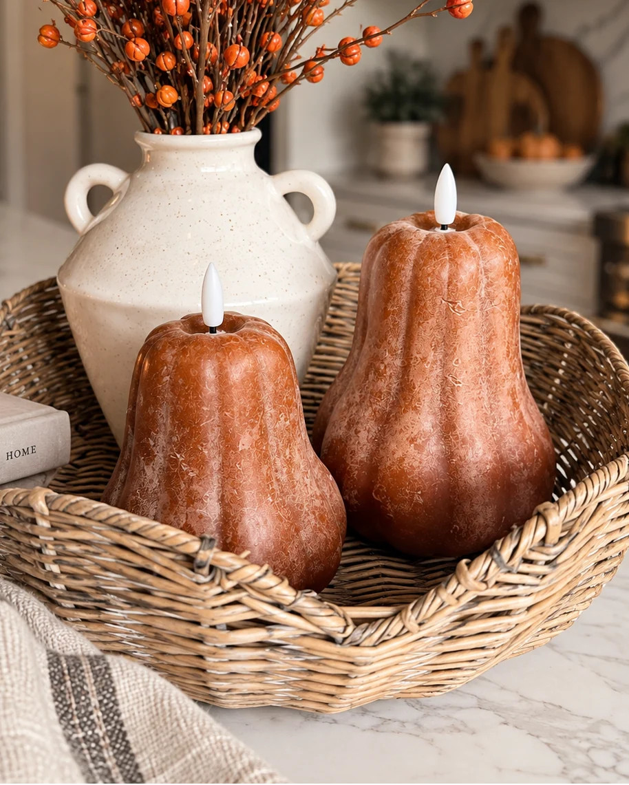 Flameless Autumn Gourd Candle | MJHome