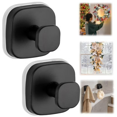 Chery Life Black Suction Cup Hooks for Bathroom Wall, No Drill Needed, Hook for Towels, Robes | Target