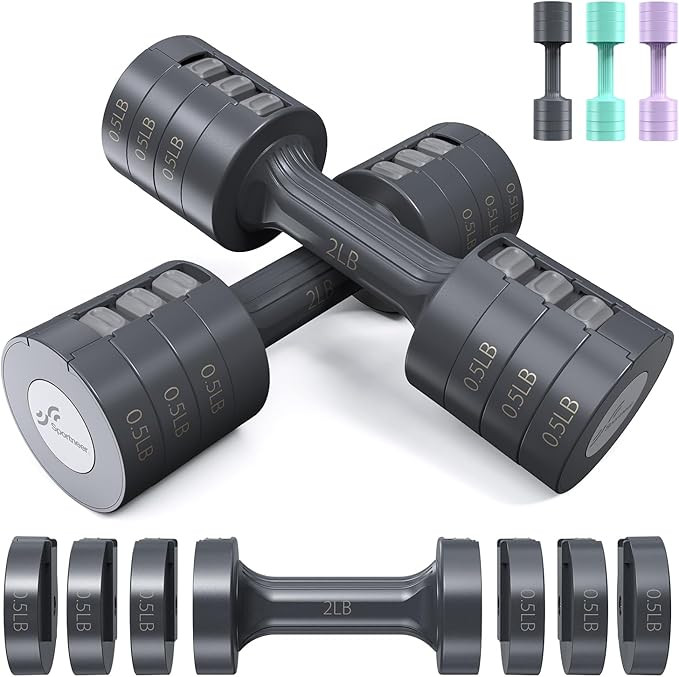 Adjustable Dumbbells Hand Weights Set: Sportneer 4 in 1 Weights Dumbbells Set for Women Each 2lb ... | Amazon (US)