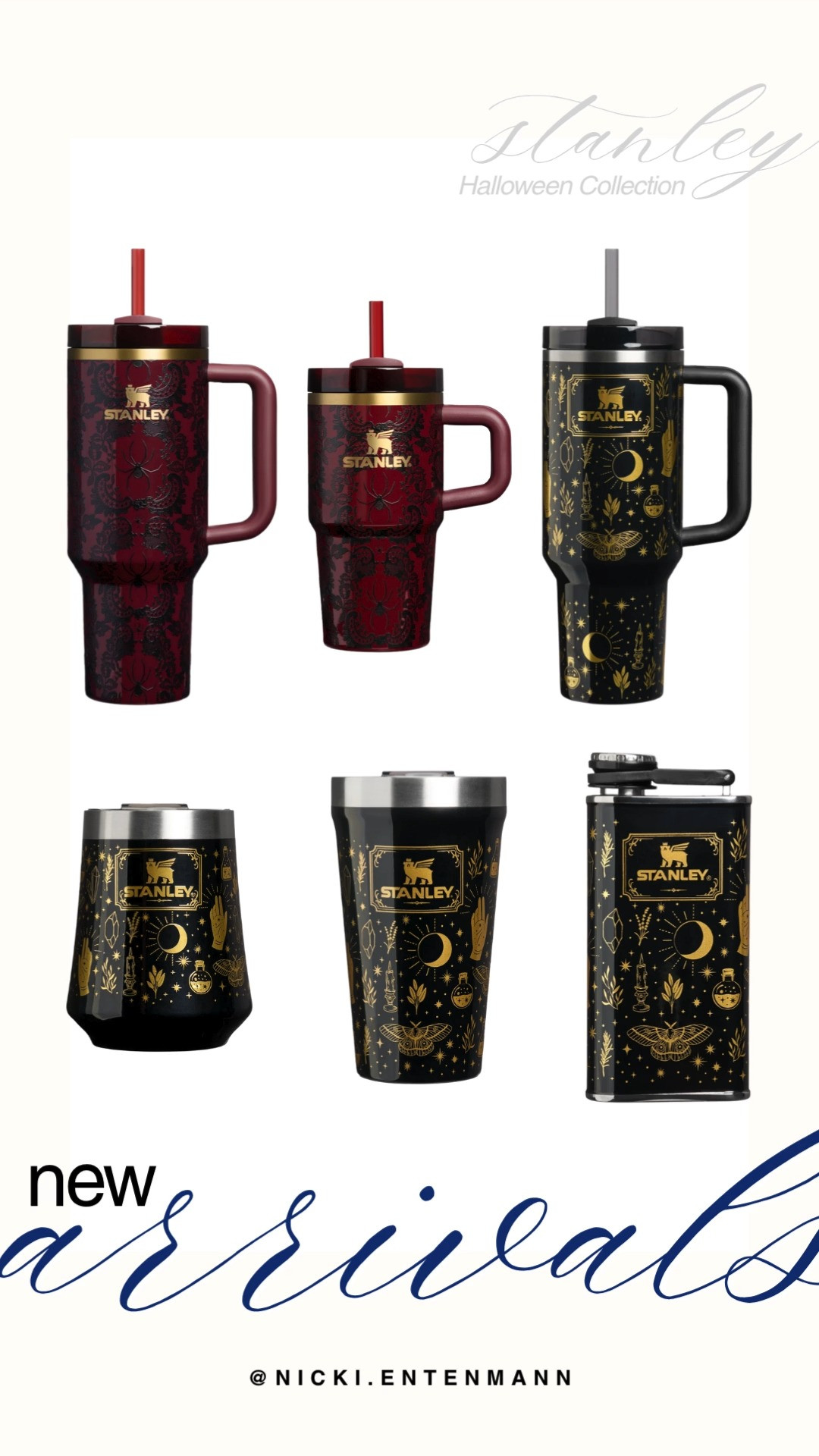 Get ready for spooky season with the festive new Stanley Halloween Collection! This spooky-chic drop includes Quencher tumblers, stemless wine glasses, everyday cups, and flasks in deep crimson damask patterns and celestial black-and-gold designs. These festive drinkware pieces are the perfect preppy-casual accessory to carry your favorite autumn beverages all season long.

#stanley #stanleytumbler #stanleyhalloween #halloween2026 #drinkware #autumnvibes #preppycasual 

 #LTKActive #LTKHome #LTKTravel