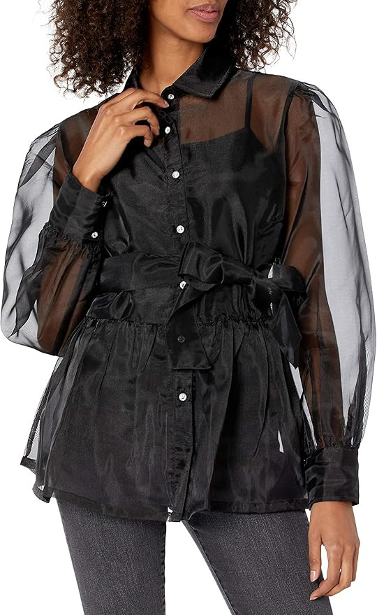 The Drop Women's @shopdandy Organza Shirt with Stretch Cami | Amazon (US)
