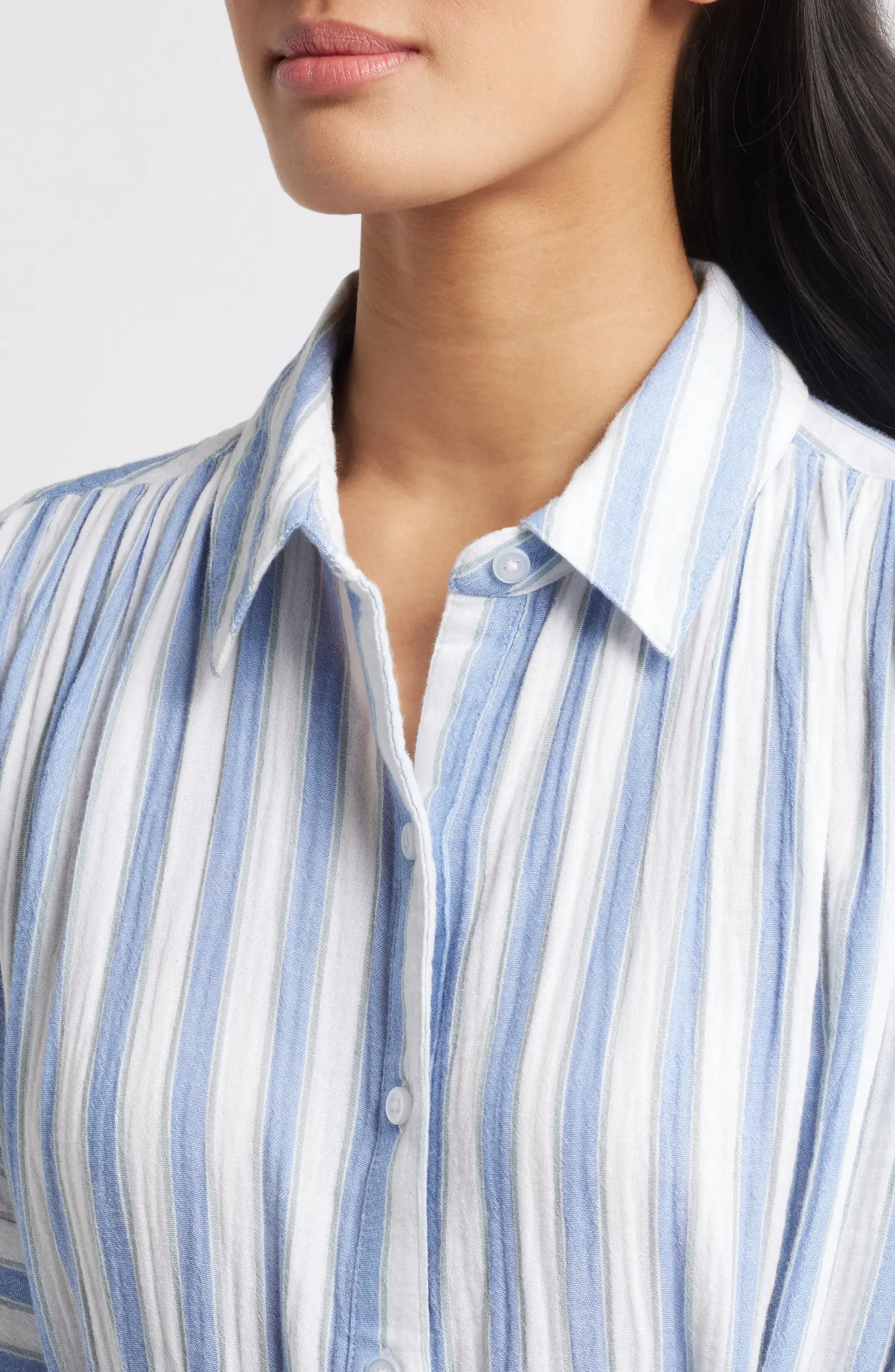 Caslon® Stripe Belted Maxi Shirtdress | Nordstrom | Nordstrom