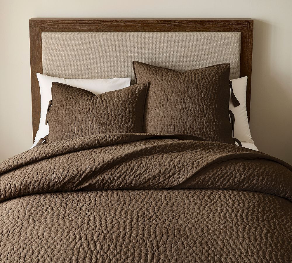 Pick-Stitch Handcrafted Cotton Linen Quilted Sham | Pottery Barn (US)