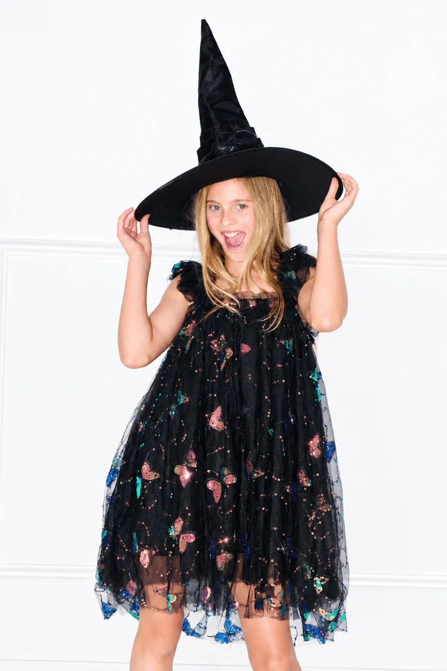 Midnight Butterfly Sequin Party Dress | Lola + The Boys