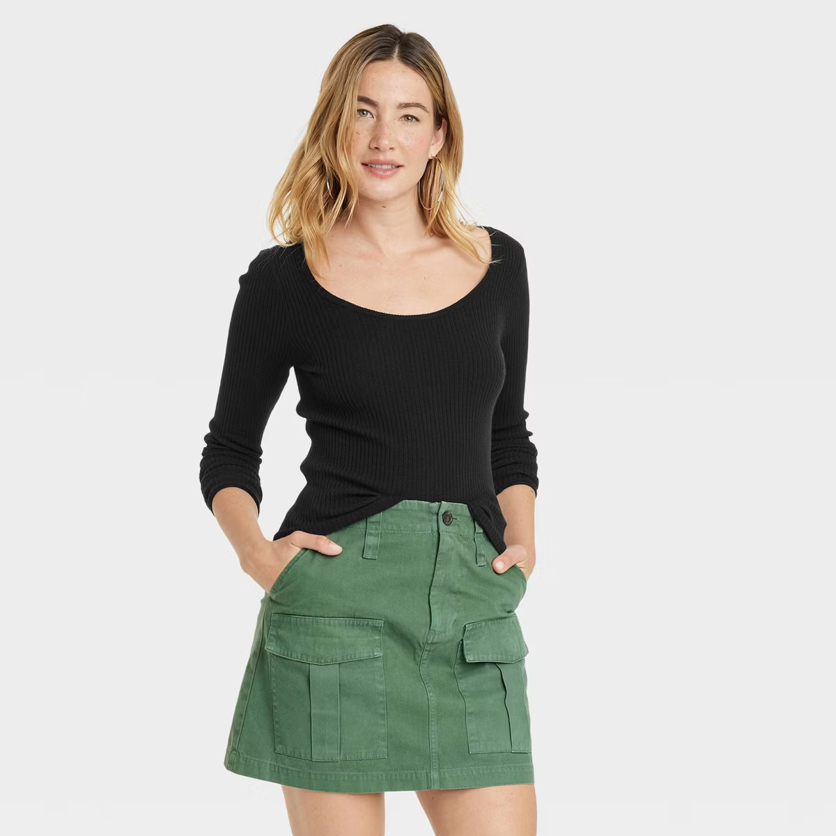 Women's Shrunken Rib Scoop Neck Pullover Sweater - Universal Thread™ | Target