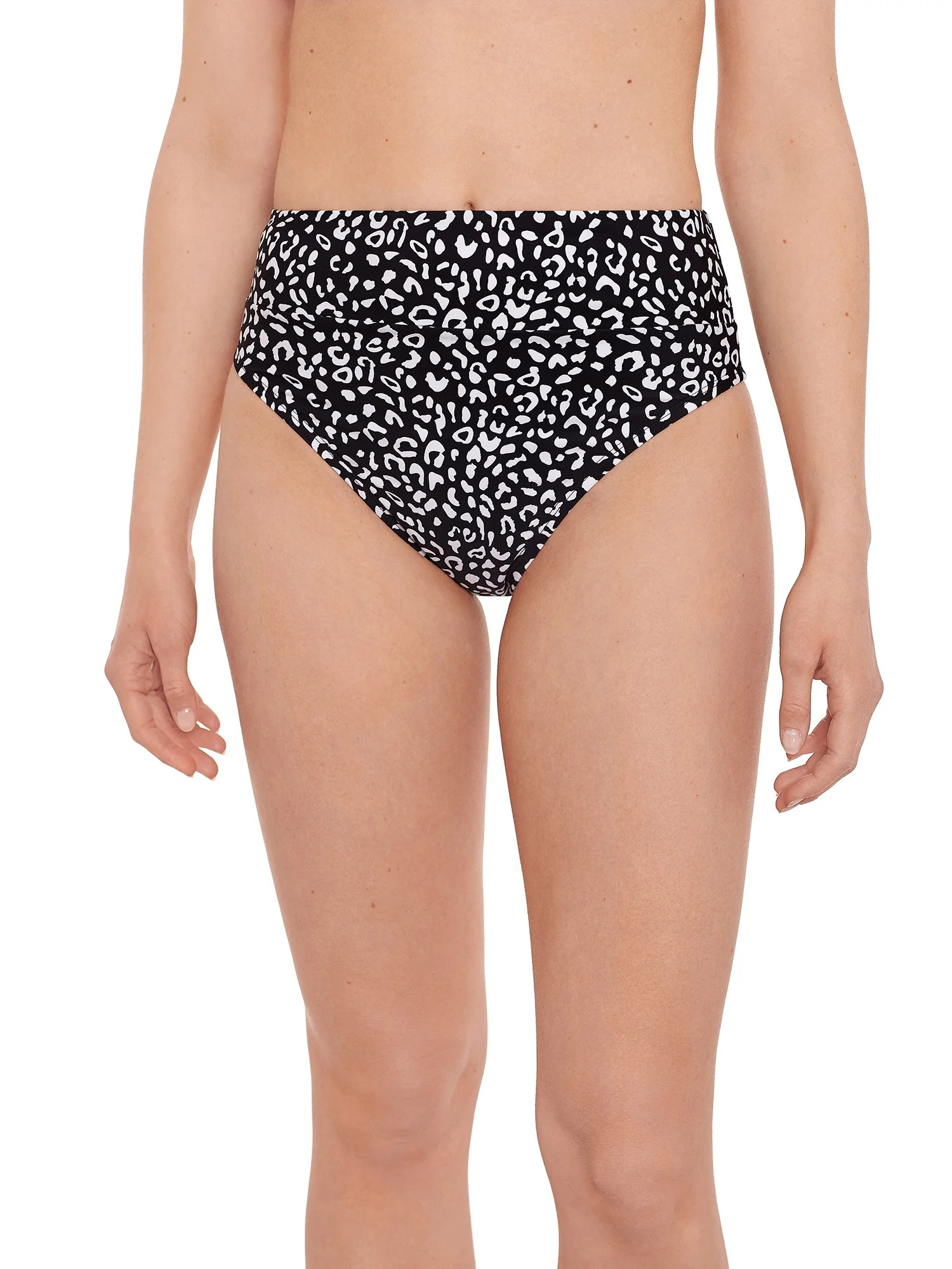 No Boundaries Juniors Blk/Wht Animal Hi Waist Swimsuit Bottom | Walmart (US)