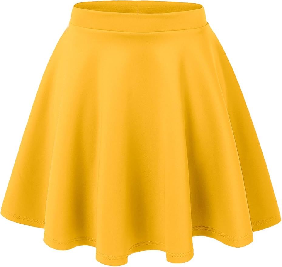 Made By Johnny Women's Basic Versatile Stretchy Flared Casual Mini Skater Skirt XS-3XL Plus Size | Amazon (US)